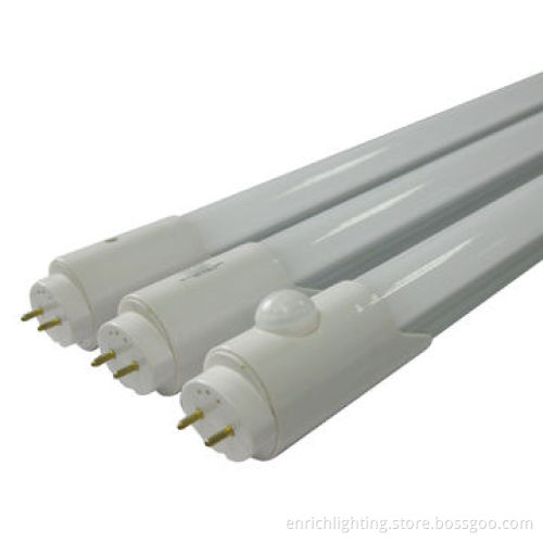 12W IR Motion Sensor T8 LED Tubes with 120cm Length, G13 Base, 140° Inductive Angle, Milky Cover